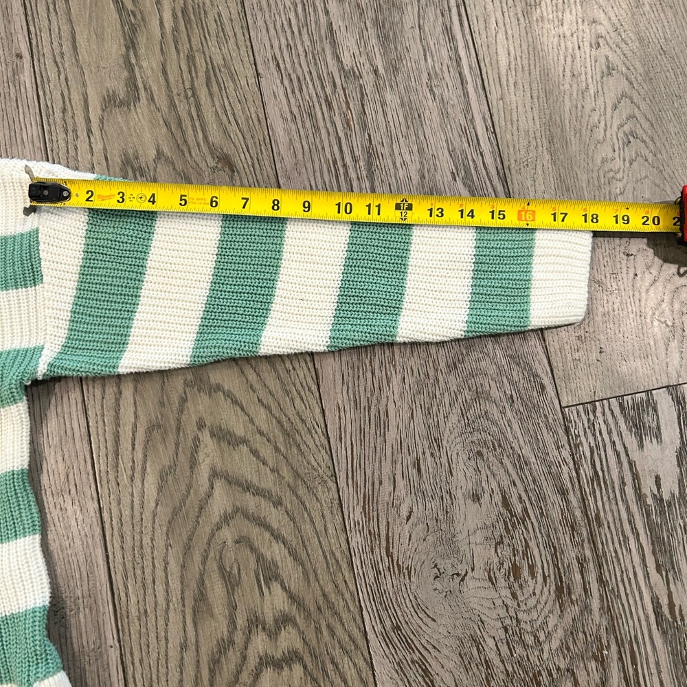 MARLED Green and‎ Cream Striped Sweater - Picture 8 of 9